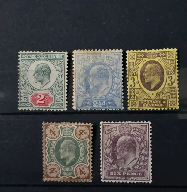 Gb King Edward Vii 5X Jubilee Issue Stamps M/Mint