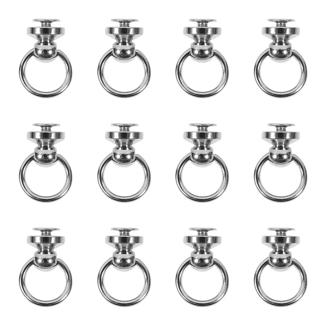 12 Pcs Bag Buckle Studs Rivets Ring Wallet Chain Connector Screw