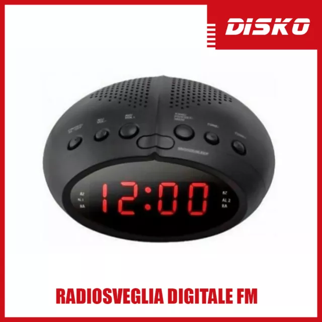 Radiosveglia Digitale Radio Sveglia Fm Con Display Led Rossi Happy Sheep Cr-9905