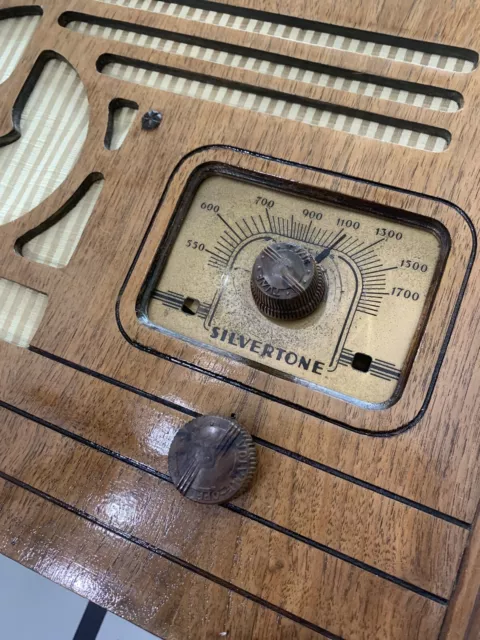 1930s Antique Wood Silvertone Vintage Tube Radio Tuning Dial 4630 4631 Farm 2