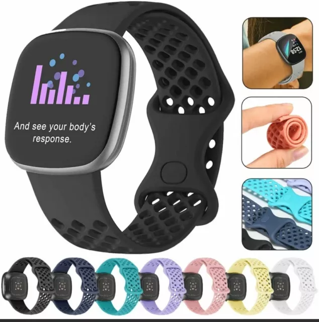 For Fitbit Versa 3 / 4 Silicone Wrist Strap Replacement Wristband Watch Bands+