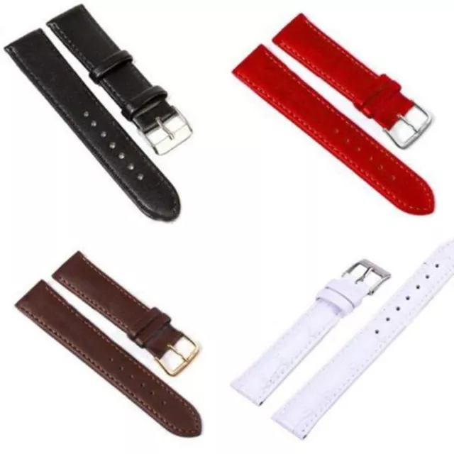 Adjustable Leather Watch Band Buckle Wristwatch Bands 10/12/14/16/18/20/22/24mm