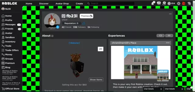 ROBLOX ACCOUNT STACKED , 10K RAP, 150 UNTOUCHED ROBUX
