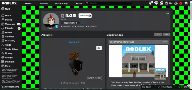 Stacked Roblox Account Has Stitch And 1 Limited And 400 Robux