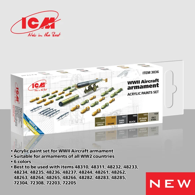 (ICM03036) - ICM Paint Set - WWII Aircraft Armament