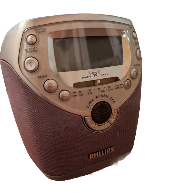PHILIPS DUAL ALARM Clock CD Player AM/FM Radio Model AJ3950/17 TESTED ...