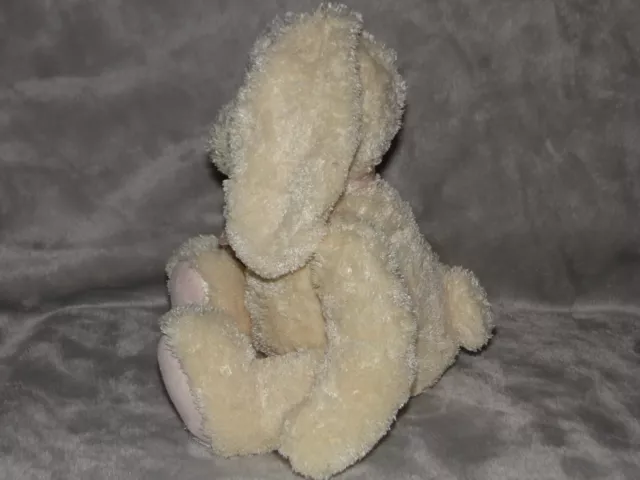 MARKS AND SPENCER bunny soft toy M&S rabbit cream comforter pink ribbon ...