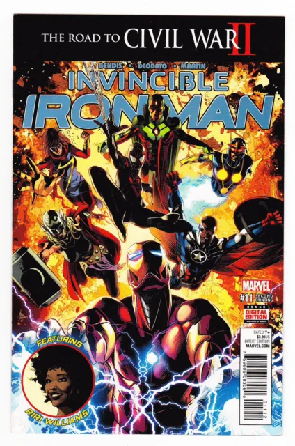 INVINCIBLE IRON MAN #11 (2016, Marvel) 2nd Printing Riri NM