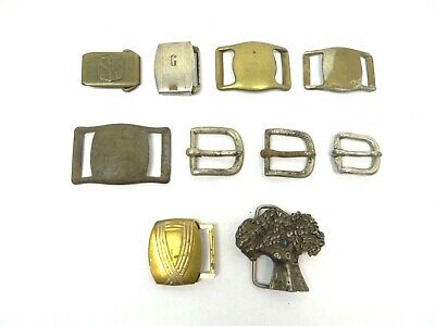 Mixed Antique & Vintage Lot Metal Brass Iron SK Allison Belt Buckles Military