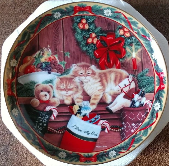 Bradford Exchange 1994 Santas Little Helpers Plate 1800A Cozy Kittens COA