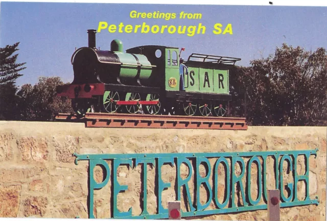 08022 - Postcard showing train at Peterborough, South Australia