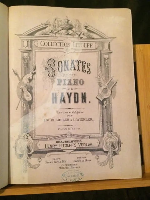 Haydn Sonates pour piano recueil partition reliée Litolff Köhler / Winkler