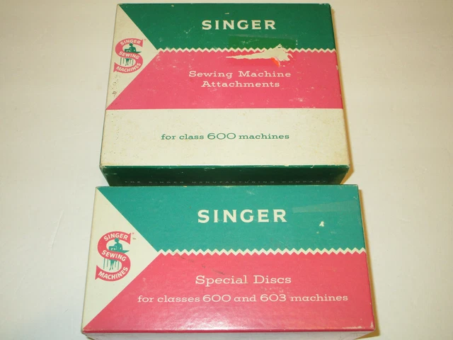 VINTAGE SINGER SEWING machine attachments parts & special discs for 600