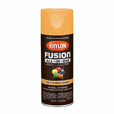 Krylon K02765007 Fusion All-In-One Spray Paint + Primer, Matte Wild Honey,