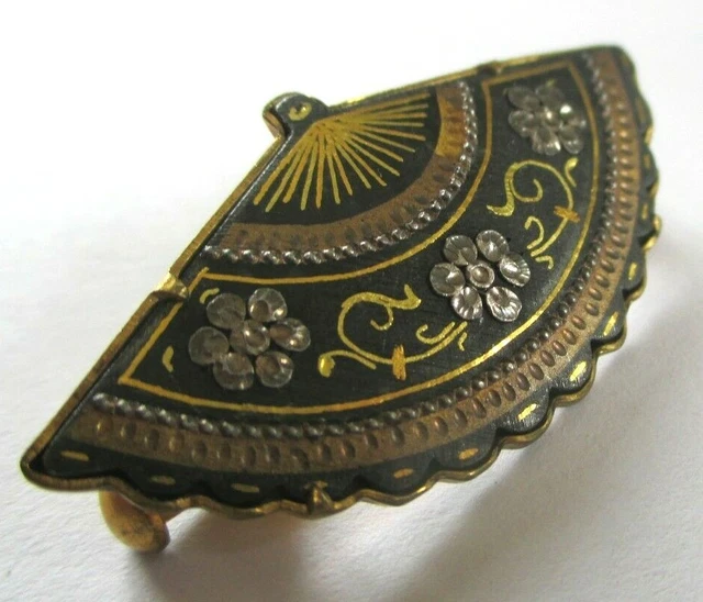 Broche Ancienne En Or De Tolède - Motif Oiseau, Style Toledano, Bijou Vintage