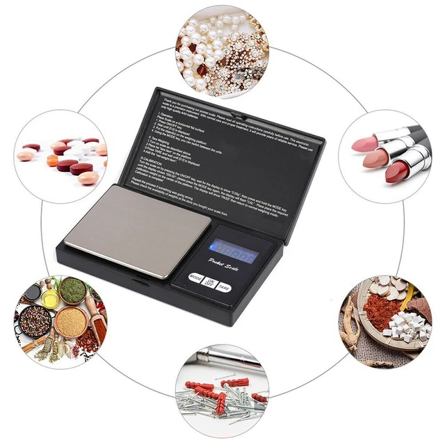 Cibo/Laboratorio Elettronico Tasca Mini Digitale Oro Gioielli Scala 0.1g-1000G
