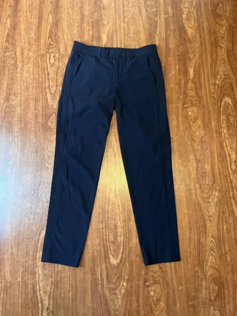 Vince size 2 Wool Pants Blue Side Stretch Trousers Straight Pockets Ankle Crop