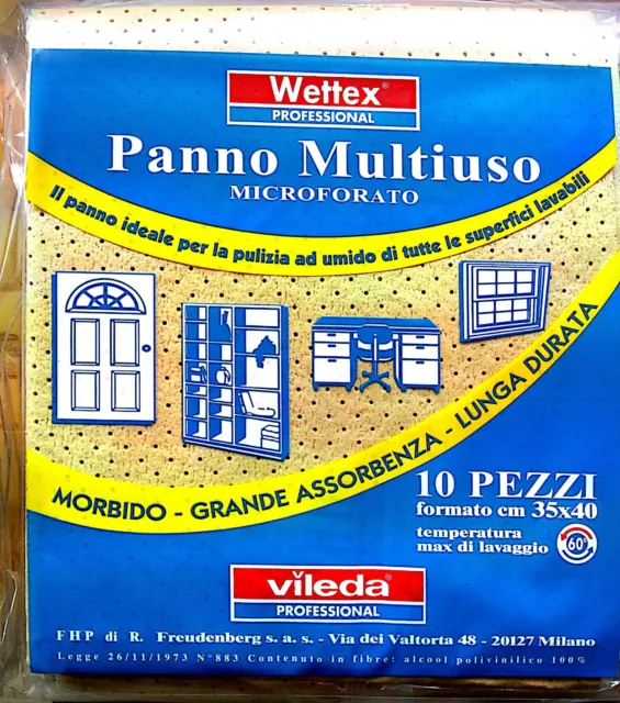 PANNO WETTEX MICROFORATO confezione 10 pz Vileda Professional formato 35x40  EUR 29,90 - PicClick IT