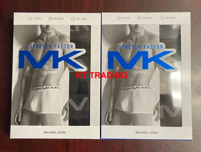 (3-Pk) MICHAEL KORS ~ STRETCH FACTOR TRUNKS Breathable Soft Touch Men Underwear