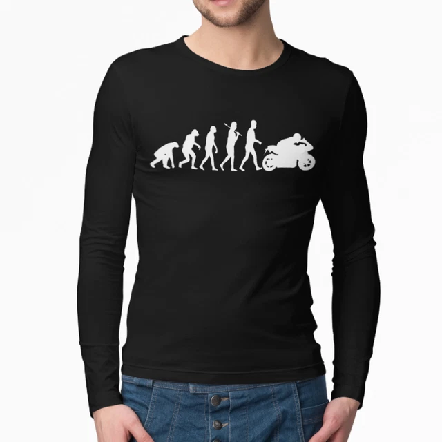 Biker Evolution Mens Long Sleeve T-Shirt Motorcycle bike rider motorbike