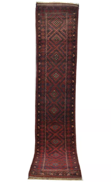 nr EC8255 Handgeknüpfter Vintage Teppich Belutch Antik Wolle 248 x 71 cm