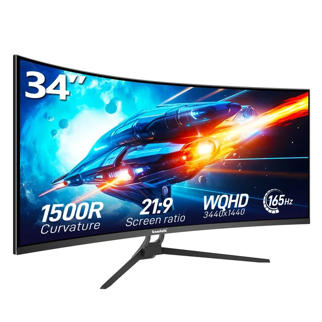 Écran Gaming Incurvé Arozzi Nova 34" – Ultra-large UWQHD 165Hz, 1ms, HDR10 Pour Immersion Totale - 12