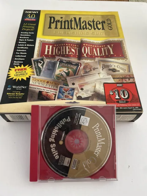 PrintMaster Gold Publishing Suite - 1996 - Version 3 - Windows 3.1 & 95 Software