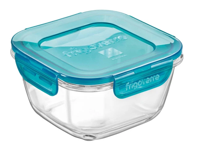 19x19 Cm - Bormioli Rocco Frigoverre Fun Contenitore Per Alimenti Quadrato In Vetro
