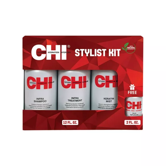 CHI Accueil Styliste Kit : Shampoo-Keratin Mist-Treatment-Silk Infusion Neuf