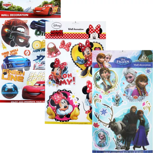 Wandtattoo Set 3D Wandsticker Deko Wandaufkleber Disney Frozen Cars Minnie