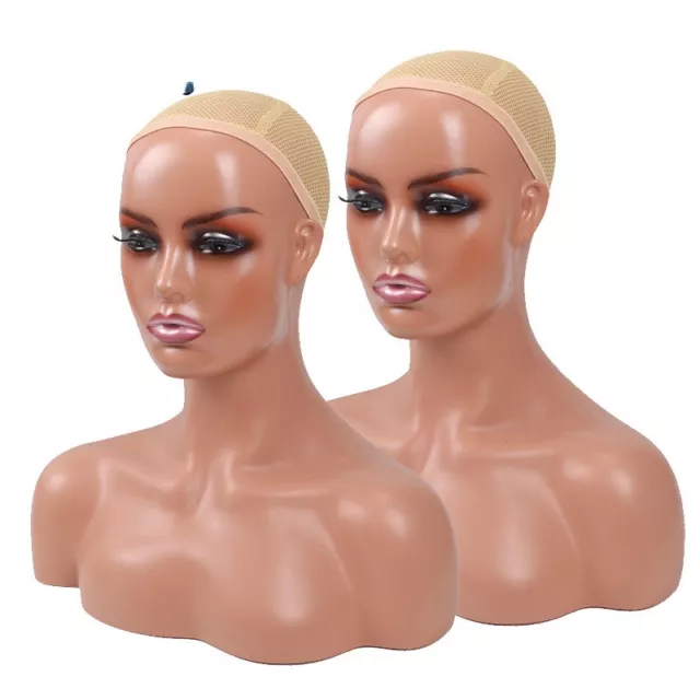 Realistic Female Mannequin Head with Shoulder for Wig Making Display Model Stand