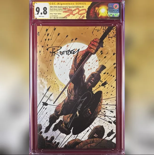 300 #1 Ottley Virgin Variant Cover Cgc 9.8 Ss Signed By Frank Miller & Ottley