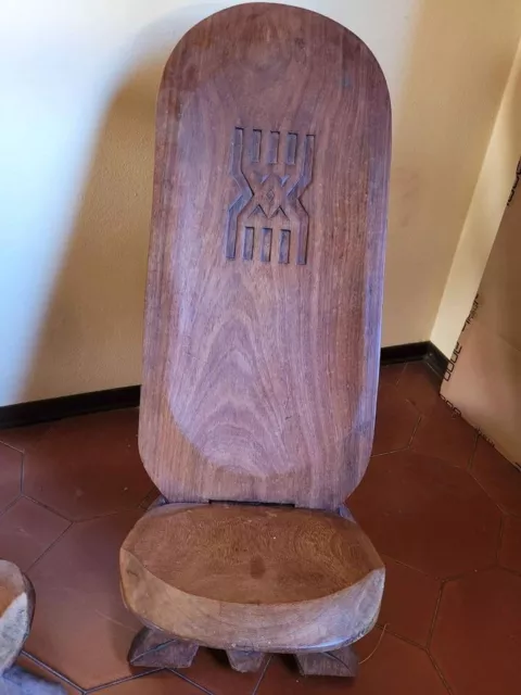 coppia di sedie sdraio etniche africane originali in legno massello 3