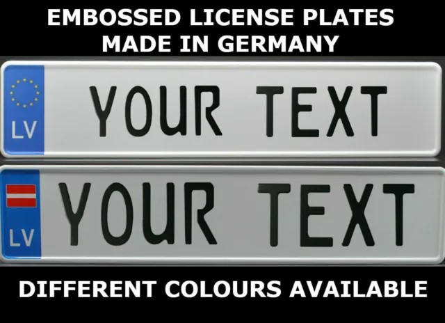 Latvia Latvian Euro European License Plate Number Plate Embossed Alu Custom