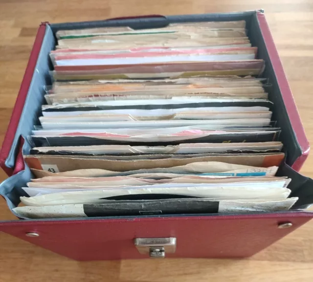 68 x 7" Singles  Rock 60s 70s 80s job lot Bowie Beatles Rolling Stones Queen Box