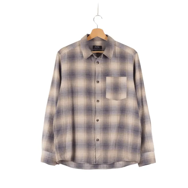 APC Men's Vintage Long Sleeve Plaid Shirt size S / Small