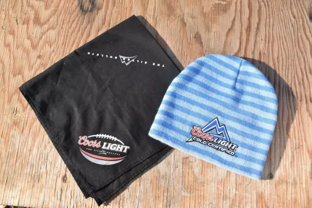 Coors Light Beanie & Football Banadana The Silver Bullet Cold Certified  (Bb)