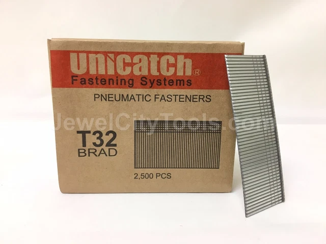 16 Gauge T32 1-1/4" long Galvanized Chisel Point Finish Brad Nails 2.5M per box