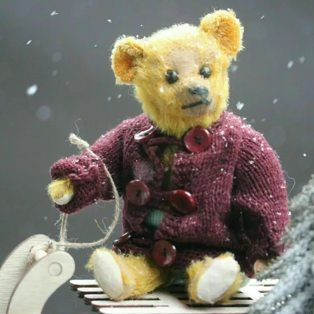 Antiker Schuco Schreier Teddy Bär Yes No mit schwarzen Augen 1910-1920 Winter ☃️