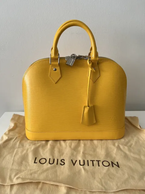 LOUIS VUITTON Epi Leather Alma PM Top Handle Bag Handbag Yellow