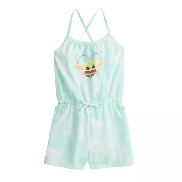 Girls Size 6 Jumping Beans® Star Wars Baby Yoda Grogu Tie-Dye Romper Retail $24