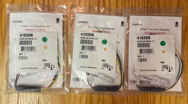 Lot of 3 Honeywell Ademco 4193SN SIM Serialized Interface Modules