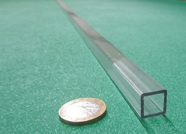 Polycarbonate Square Tube 1/2" Square x 1/16" Wall x 72"-086