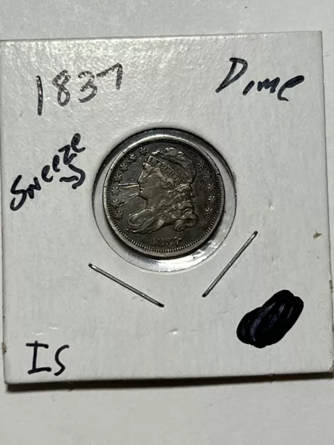 1837 Capped Bust Silver Dime Xf Details Low Mintage 359,500