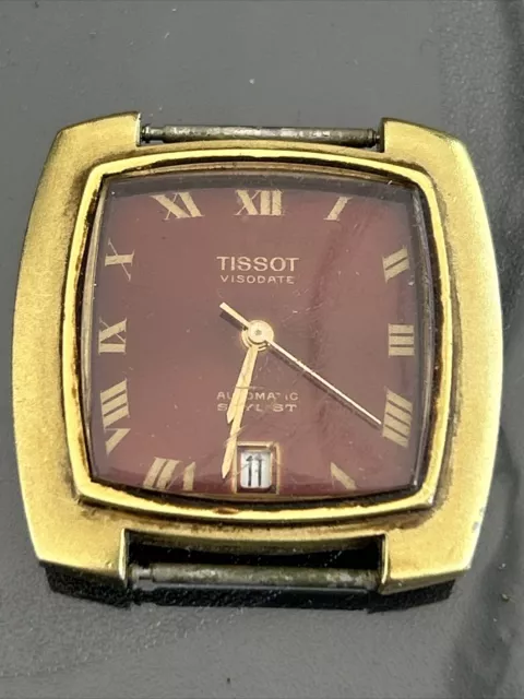 Montre Tissot Visodate Stylist Automatique Fonctionne En Plaqué Or 784-2 Vintage