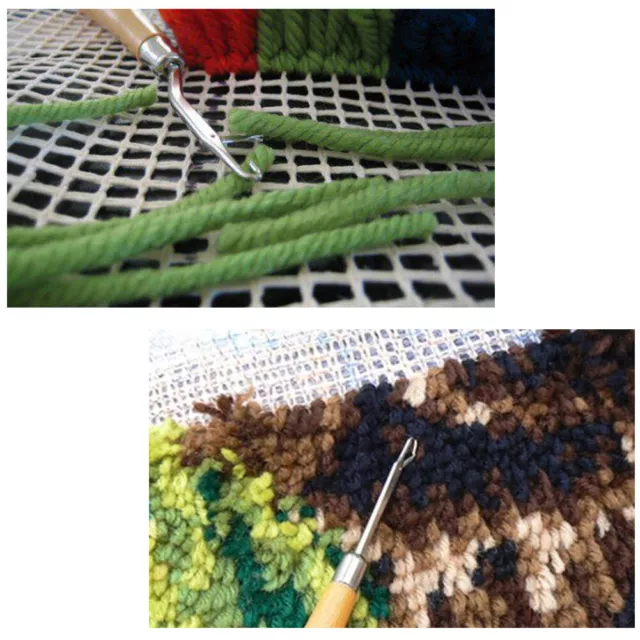 DIY Handmade Latch Hooking Kit Needle Puller Embroidery Craft Crochet Carpet Rug