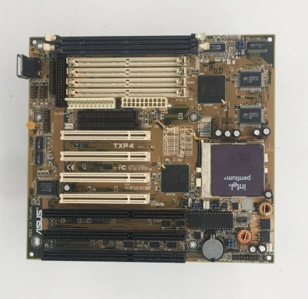 Isa Computer Part ASUS TXP4, AT, rev 1.02, 3x isa, 4x pci, intel p133 cpu, 128mb ram (12 ...