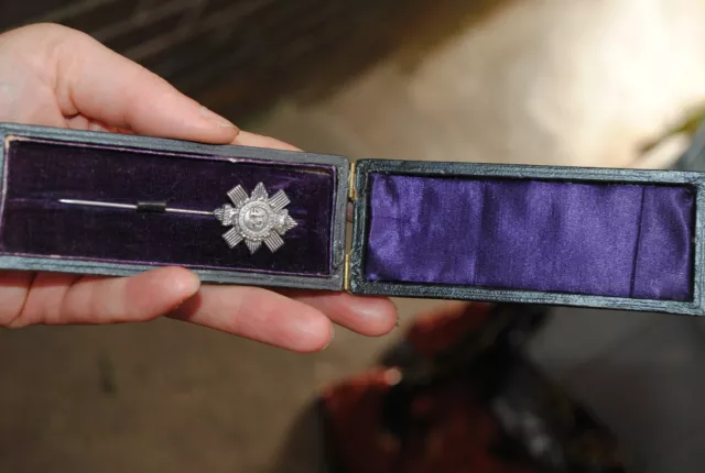 Victorian regimental stick pin in original box