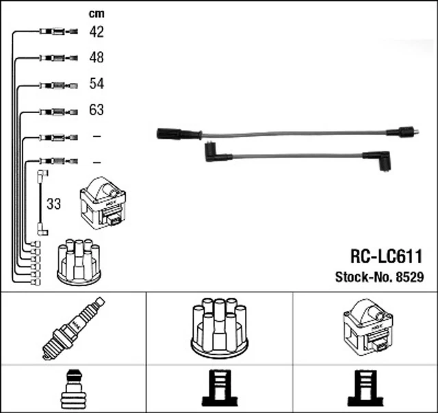 Kit cavi accensione NGK 8529 per FIAT TEMPRA TIPO 159 160 1607571 4x4 LANCIA DELTA