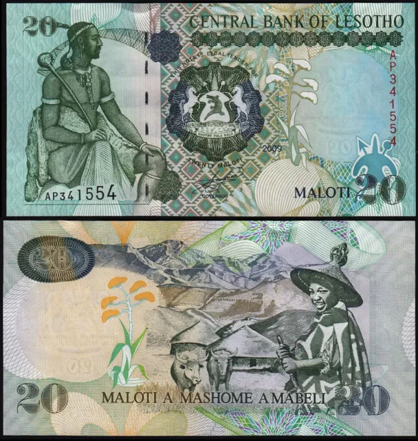 LESOTHO 20 MALOTI (P16g) 2009 UNC